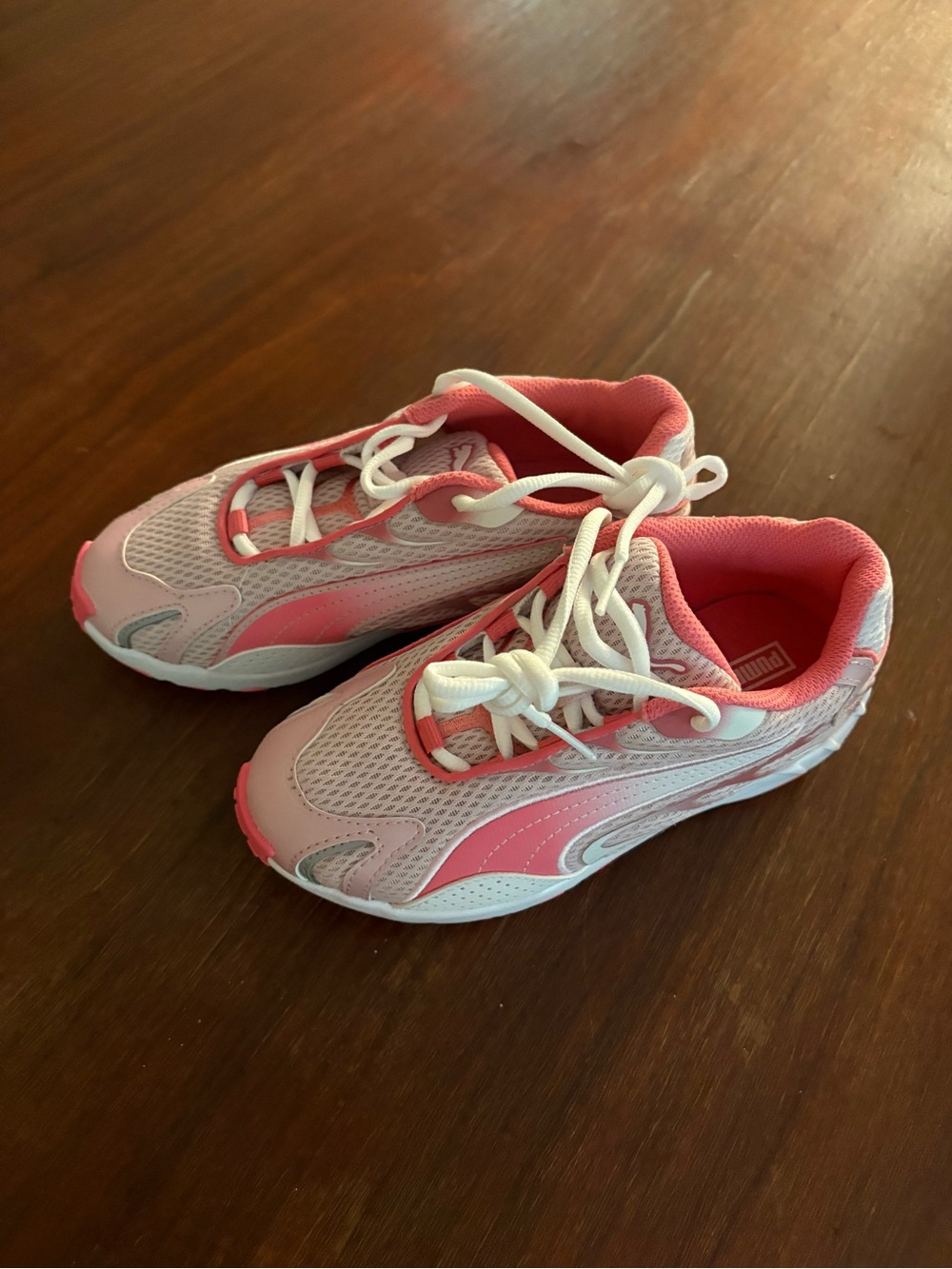 Puma Kids Pink and White Athletic Sneakers